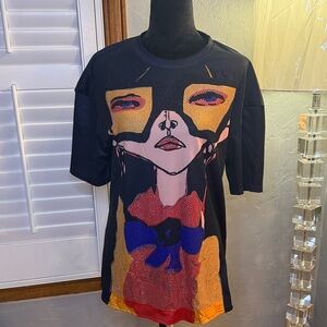 Graphic Black T-Shirt with Colorful Design